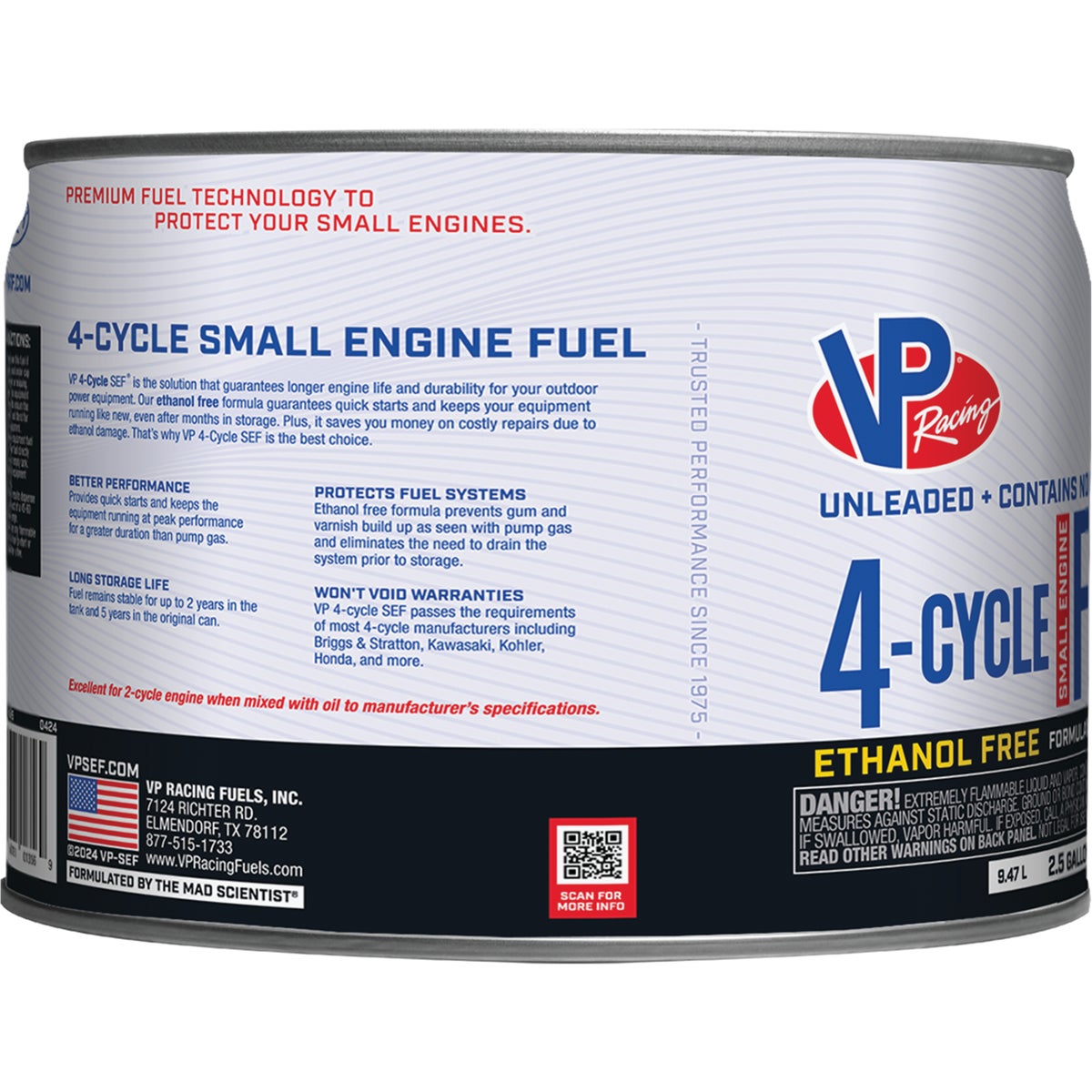VP Racing Fuels 2.5 Gal. Ethanol-Free 4-Cycle Fuel Image 2