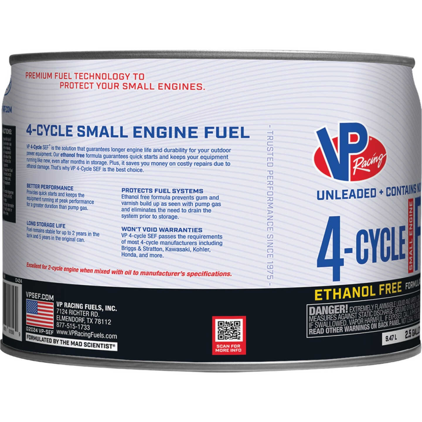 VP Racing Fuels 2.5 Gal. Ethanol-Free 4-Cycle Fuel Image 2