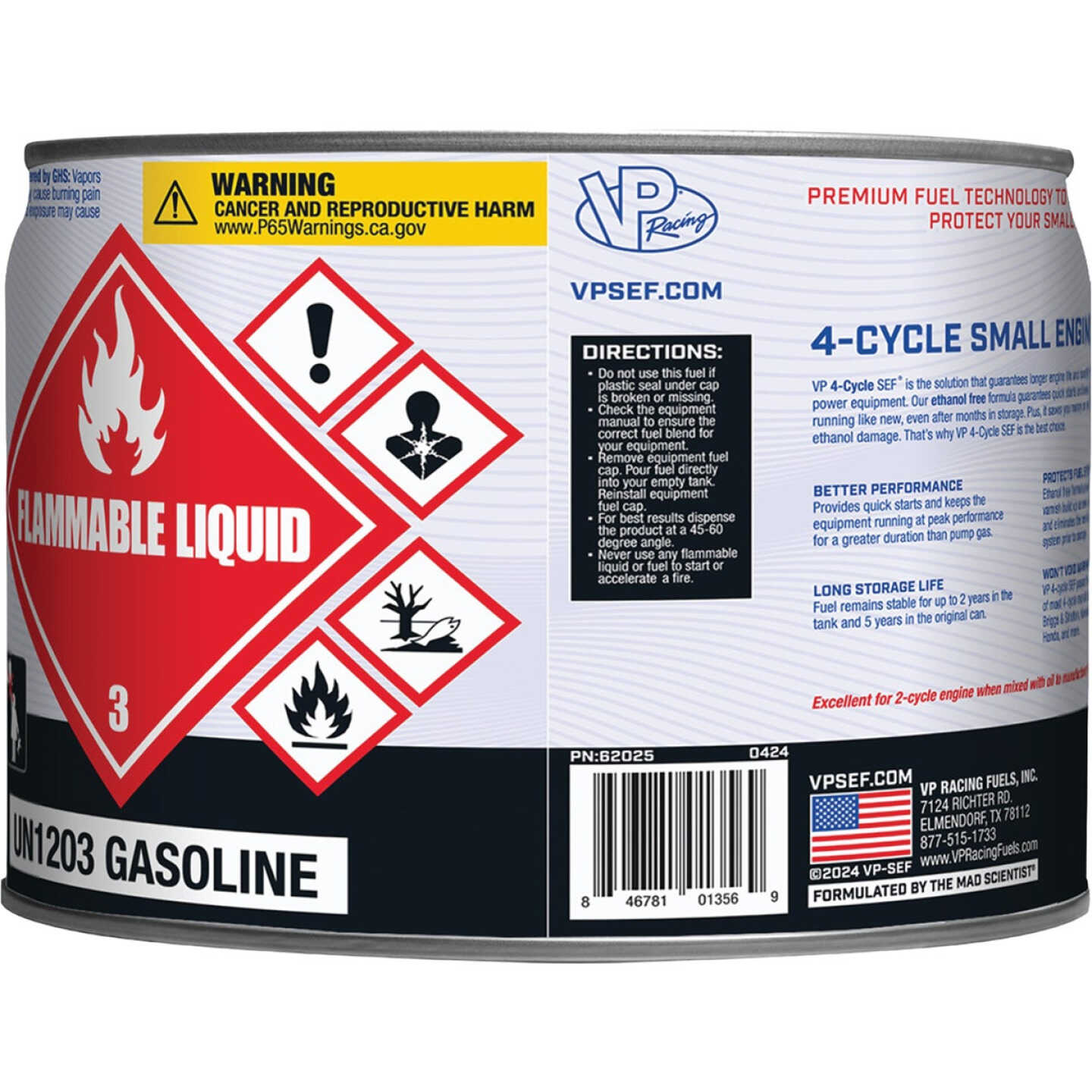 VP Racing Fuels 2.5 Gal. Ethanol-Free 4-Cycle Fuel Image 4