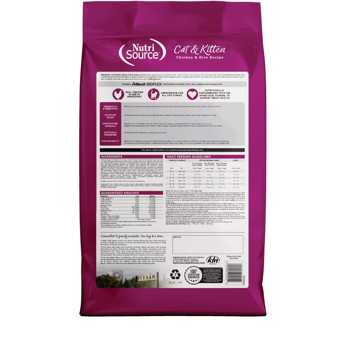 NutriSource 12 Lb. Chicken & Rice Dry Cat & Kitten Food Image 7