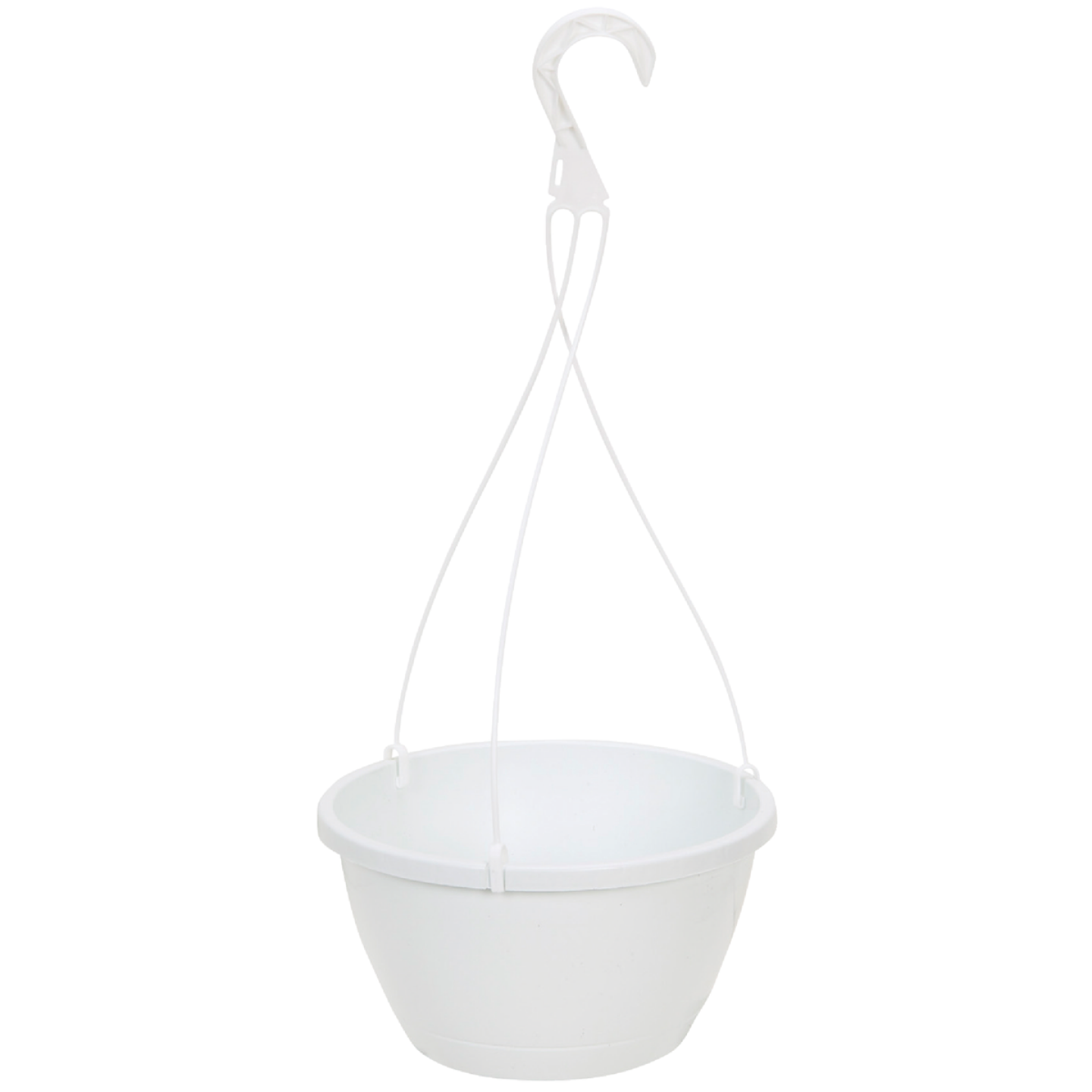 Myers 10 In. Polypropylene White Hanging Plant Basket Image 1