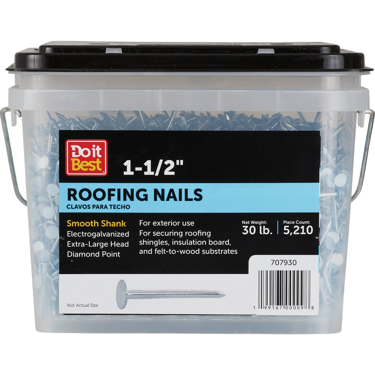 Do it Best 1-1/2 In. 11 ga Electrogalvanized Roofing Nails (5580-Count, 30 Lb.)