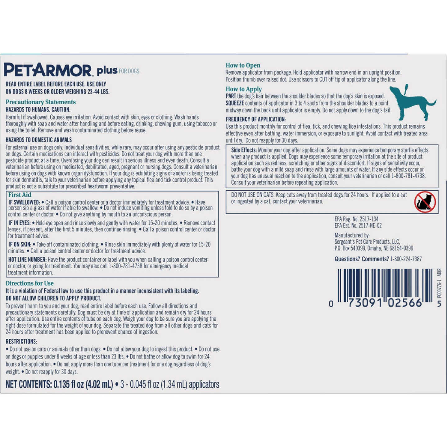 PetArmor Plus For Dogs 22 to 44 Lb. Flea & Tick Topical Treatment (3-Pack) Image 6