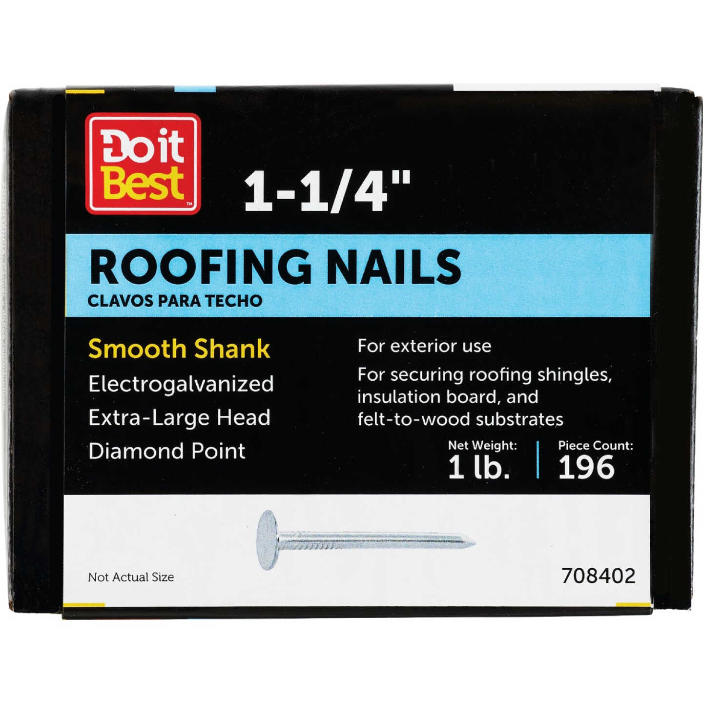 Do it 1-1/4 In. 11 ga Electrogalvanized Roofing Nails (218 Ct., 1 Lb.) Image 1