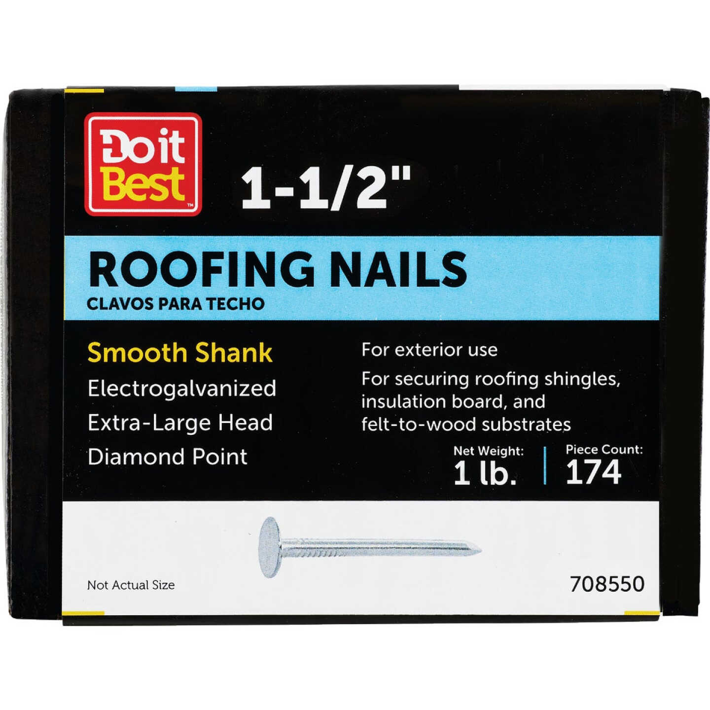 Do it 1-1/2 In. 11 ga Electrogalvanized Roofing Nails (186 Ct., 1 Lb.) Image 1