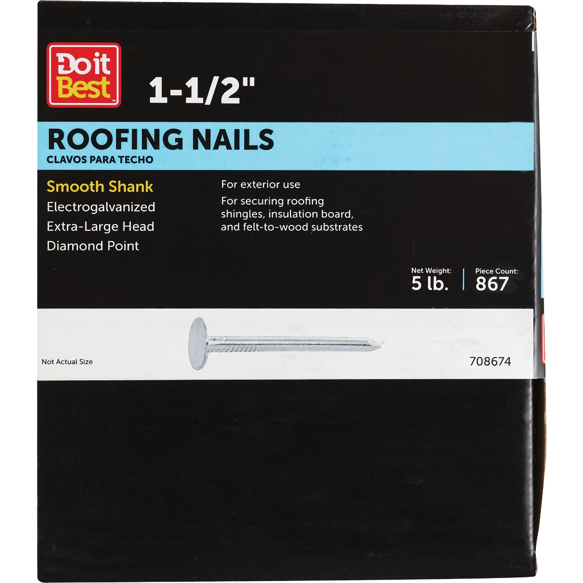 Do it 1-1/2 In. 11 ga Electrogalvanized Roofing Nails (930 Ct., 5 Lb.)