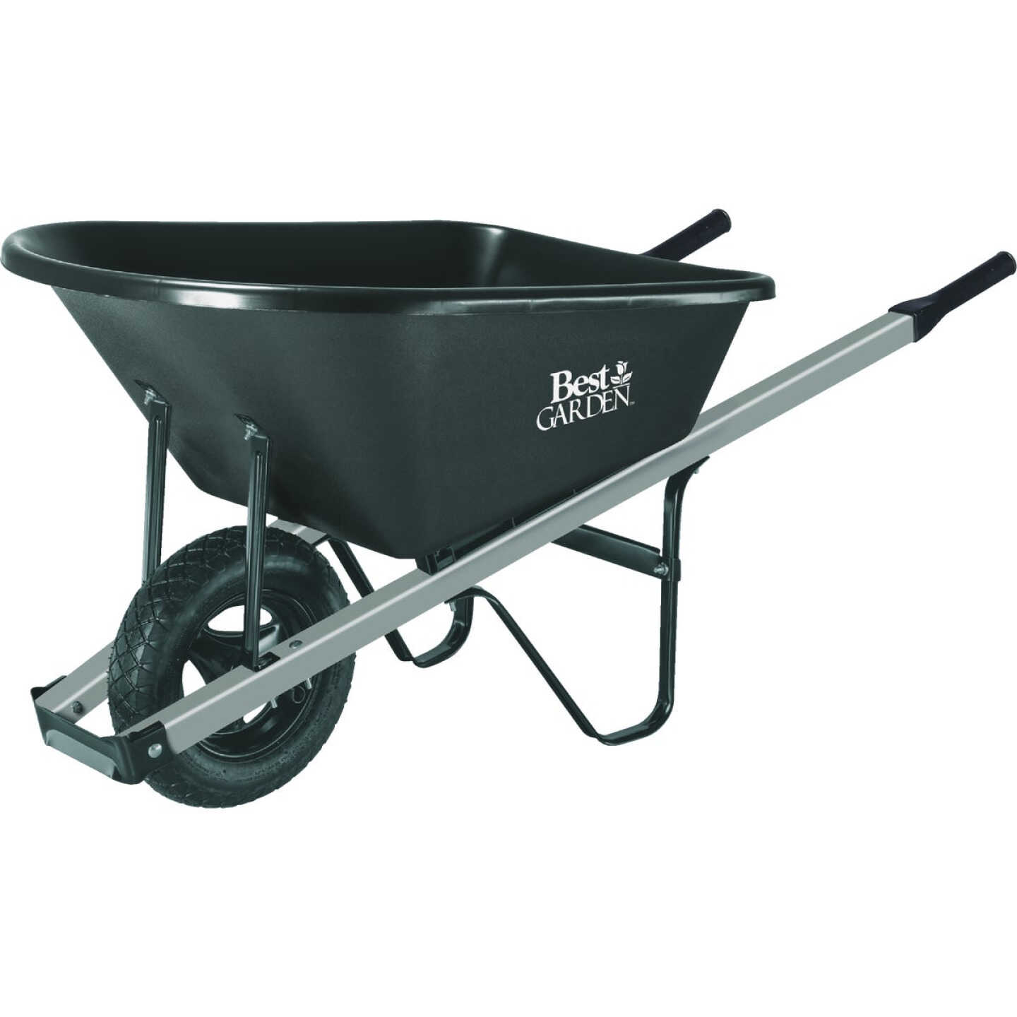 Best Garden 5 Cu. Ft. Poly Wheelbarrow With Steel Handles Image 1