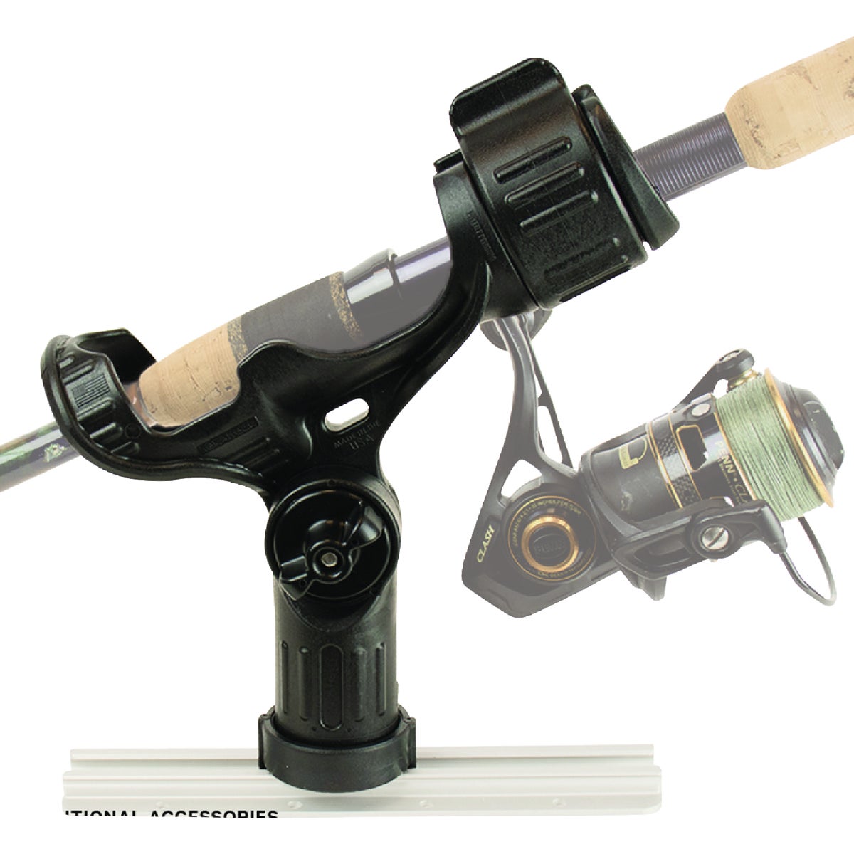 YakAttack Omega Rod Holder with Track Mounted LockNLoad Mounting System Image 4