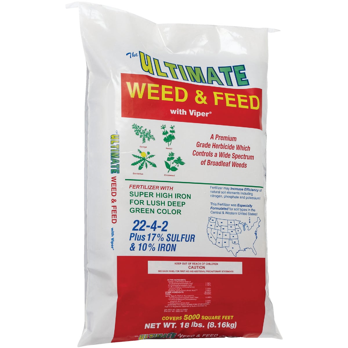 Ultimate Weed & Feed 18 Lb. 5000 Sq. Ft. 22-4-2 Lawn Fertilizer with Weed Killer Image 4