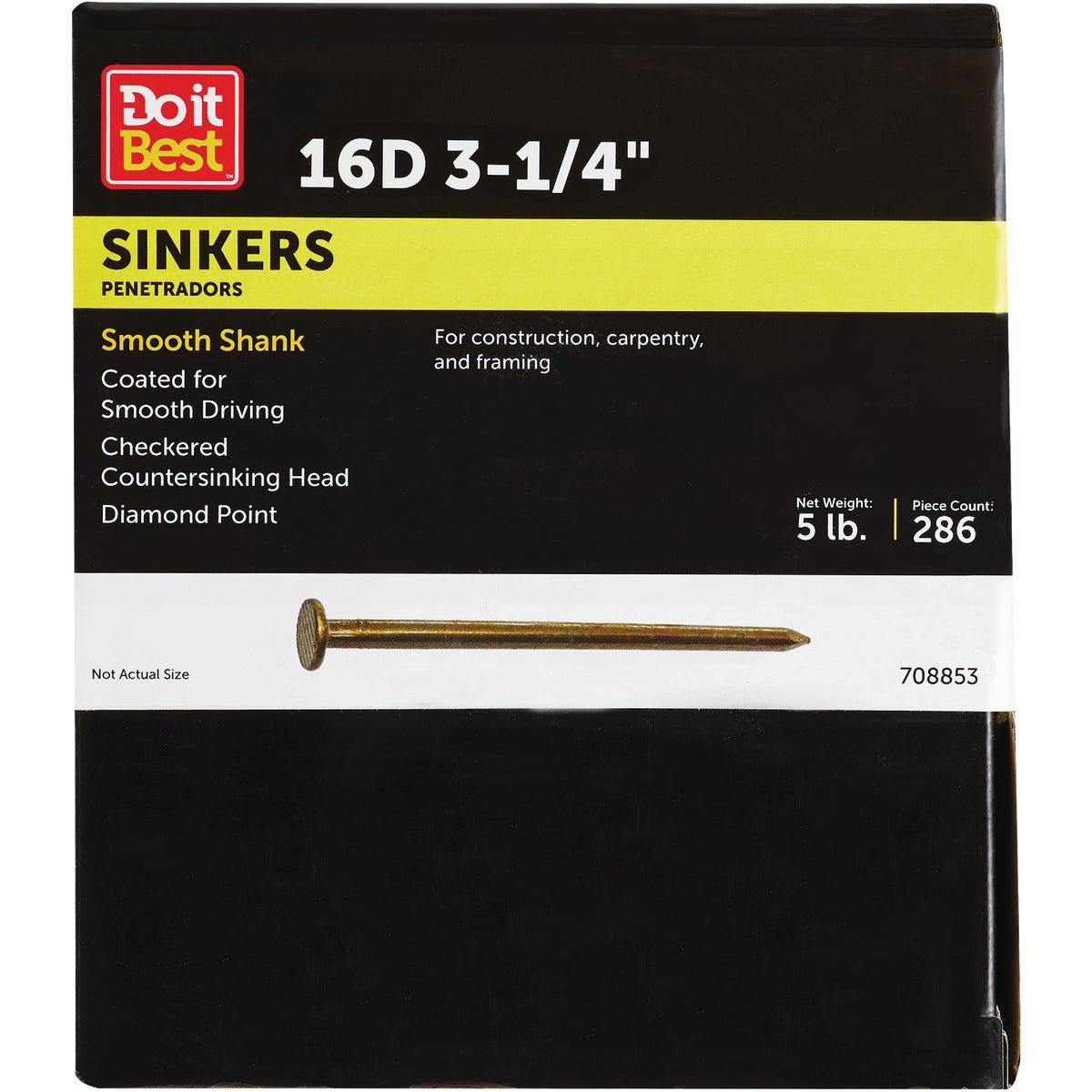 Do it 16d x 3-1/4 In. 9 ga Coated Sinker Framing Nails (320 Ct., 5 Lb.)