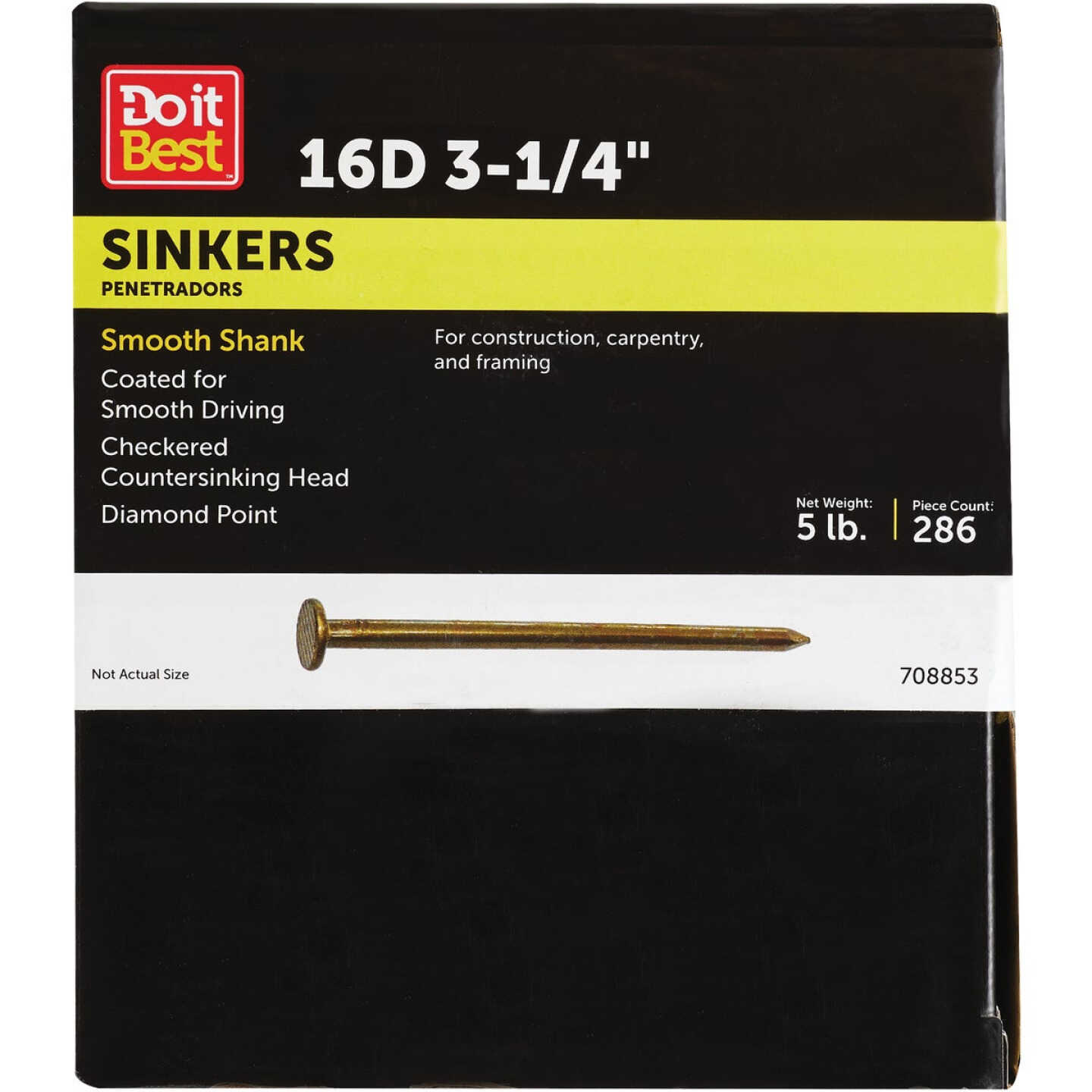 Do it 16d x 3-1/4 In. 9 ga Coated Sinker Framing Nails (320 Ct., 5 Lb.) Image 1