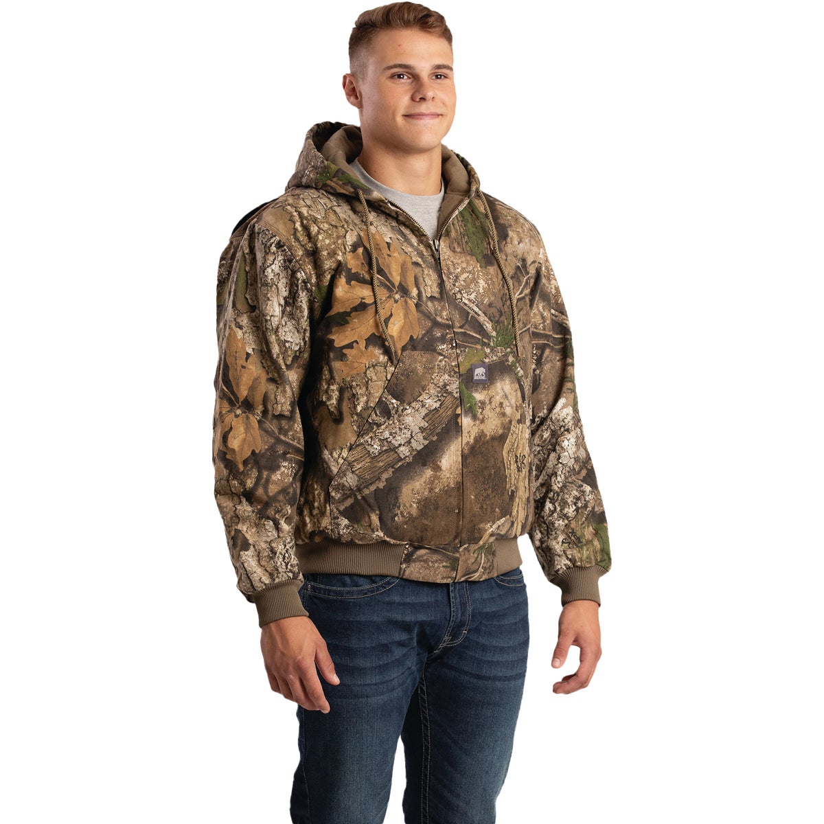 Berne Heritage Men's Medium Realtree Duck Hooded Active Work Jacket
