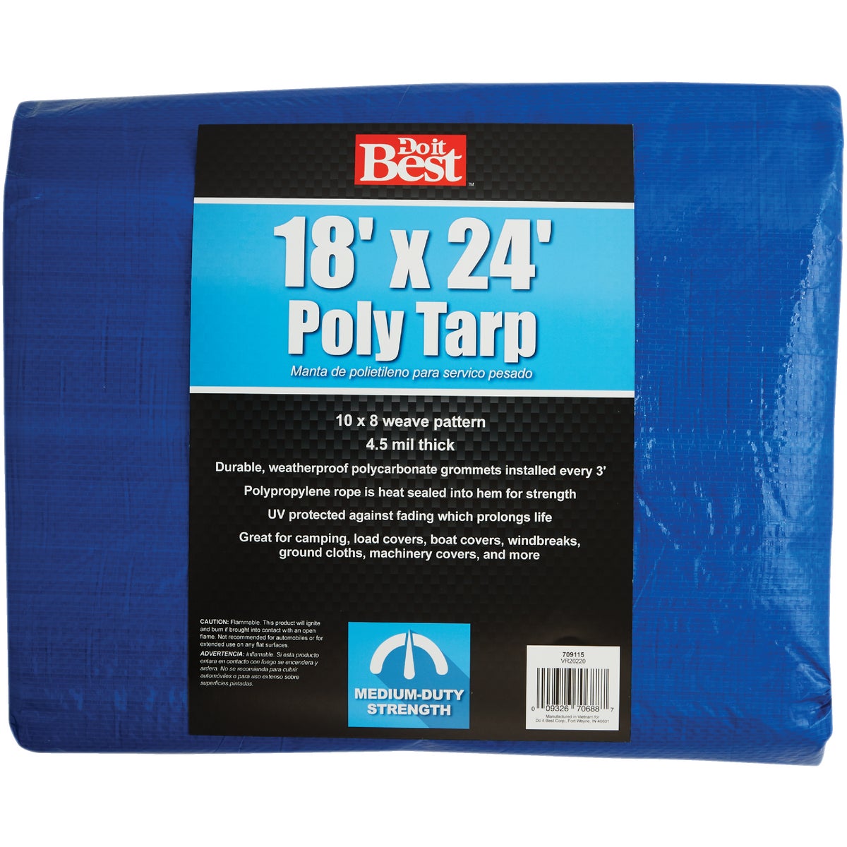 Do it Best Blue Woven 18 Ft. x 24 Ft. Medium Duty Poly Tarp Image 1