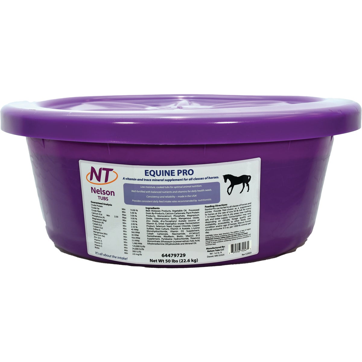 Nelson Tubs Equine Pro 50 Lb. Horse Feed Supplement Image 1
