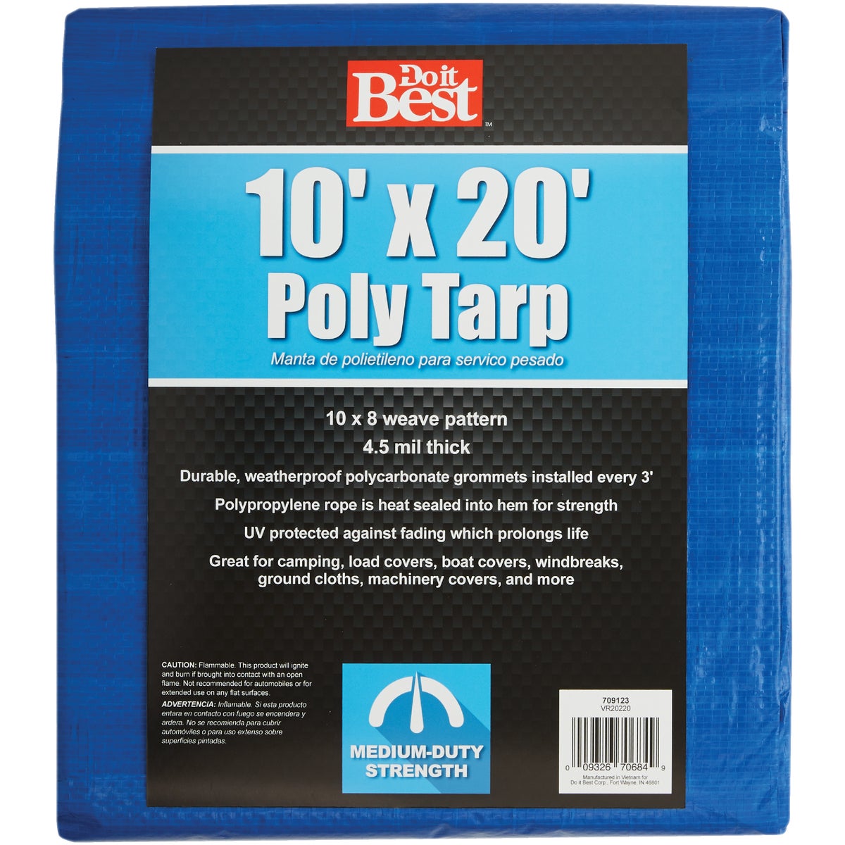 Do it Best Blue Woven 10 Ft. x 20 Ft. Medium Duty Poly Tarp Image 1