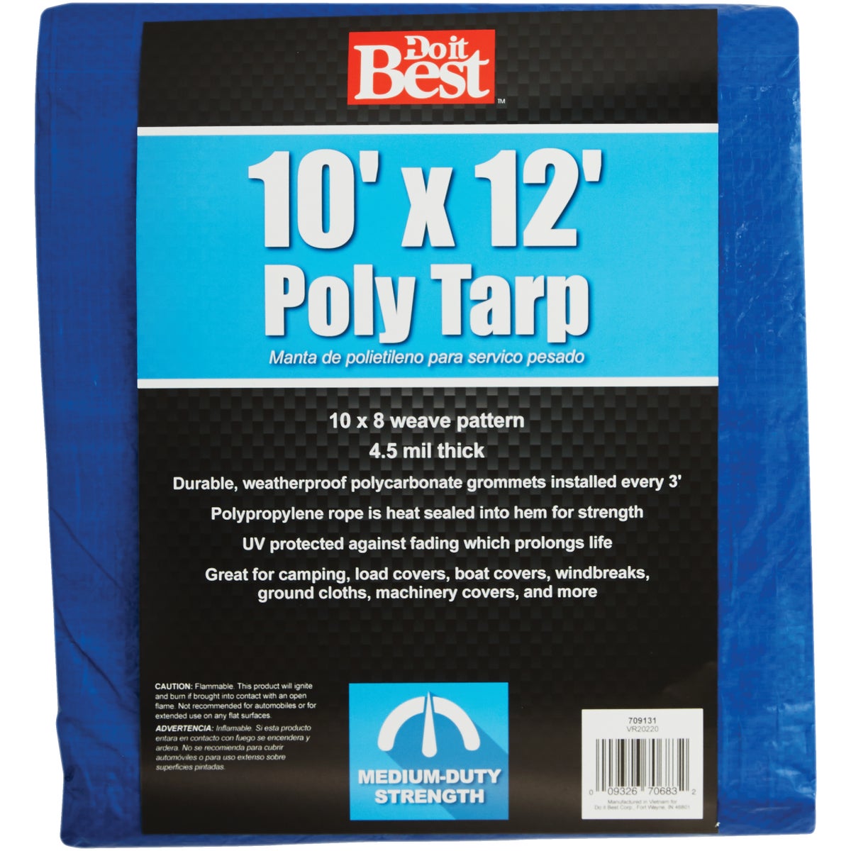 Do it Best Blue Woven 10 Ft. x 12 Ft. Medium Duty Poly Tarp Image 1