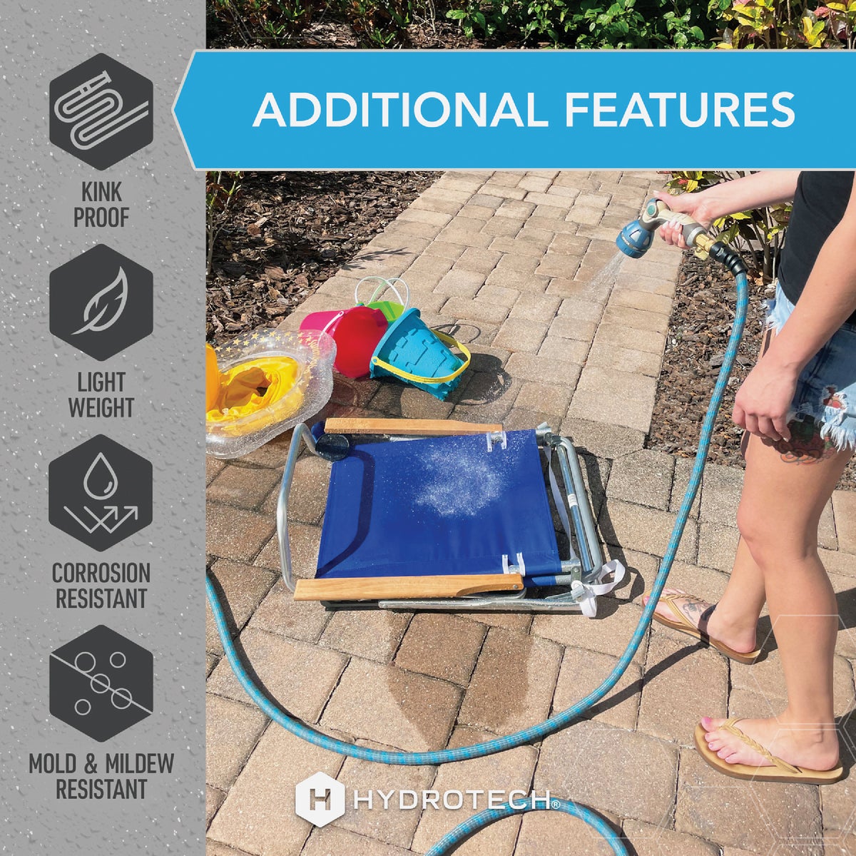 Hydrotech 5/8 In. x 25 Ft. Expandable Burst Proof Hose - Blue Image 7