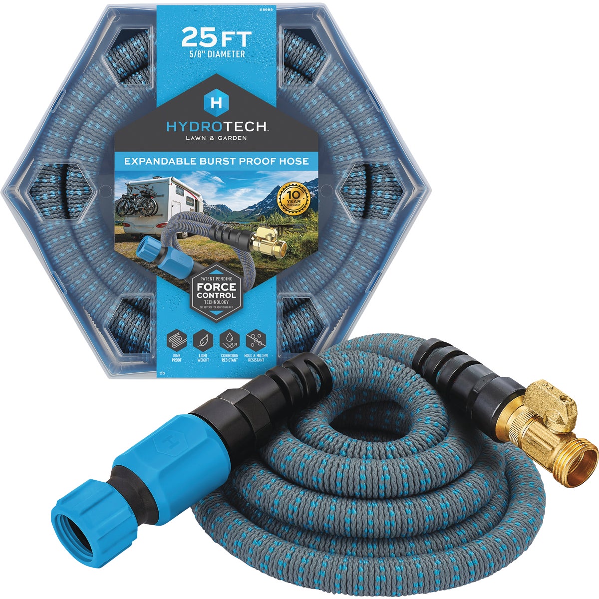 Hydrotech 5/8 In. x 25 Ft. Expandable Burst Proof Hose - Blue
