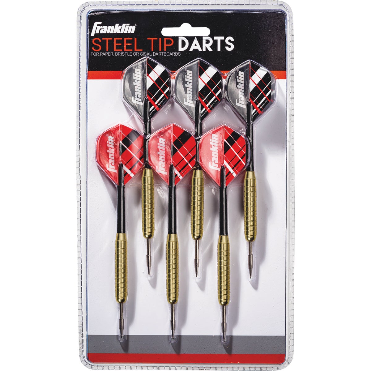 Franklin Brass-Coated Steel 18 Gm. Steel Tip Dart Set (6-Pack)