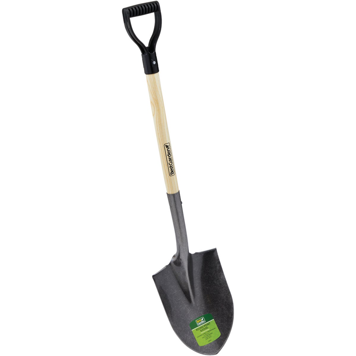 Best Garden 28 In. Wood D-Handle Round Point Shovel