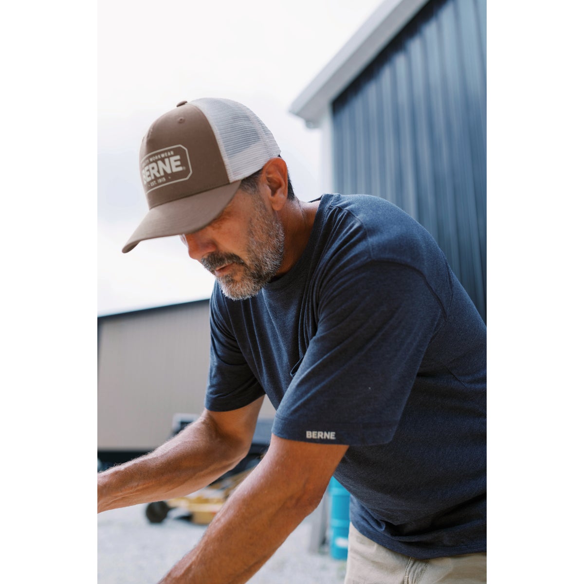 Berne Bitter Chocolate Badge Logo Trucker Cap Image 4