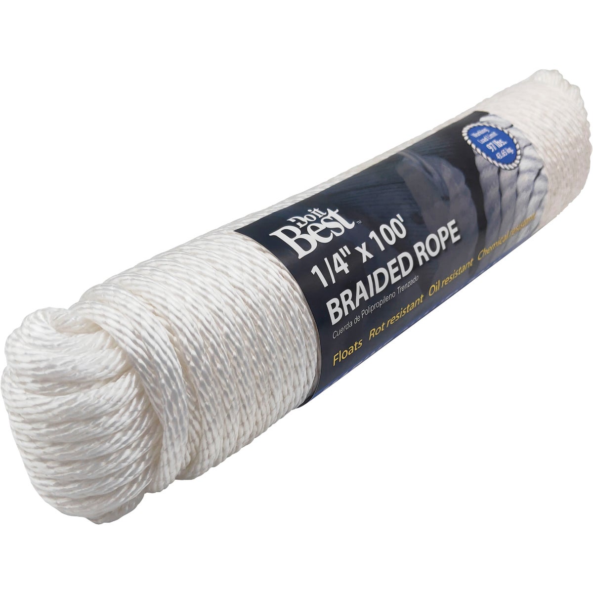 Do it Best 1/4 In. x 100 Ft. White Solid Braided Polypropylene Packaged Rope Image 2