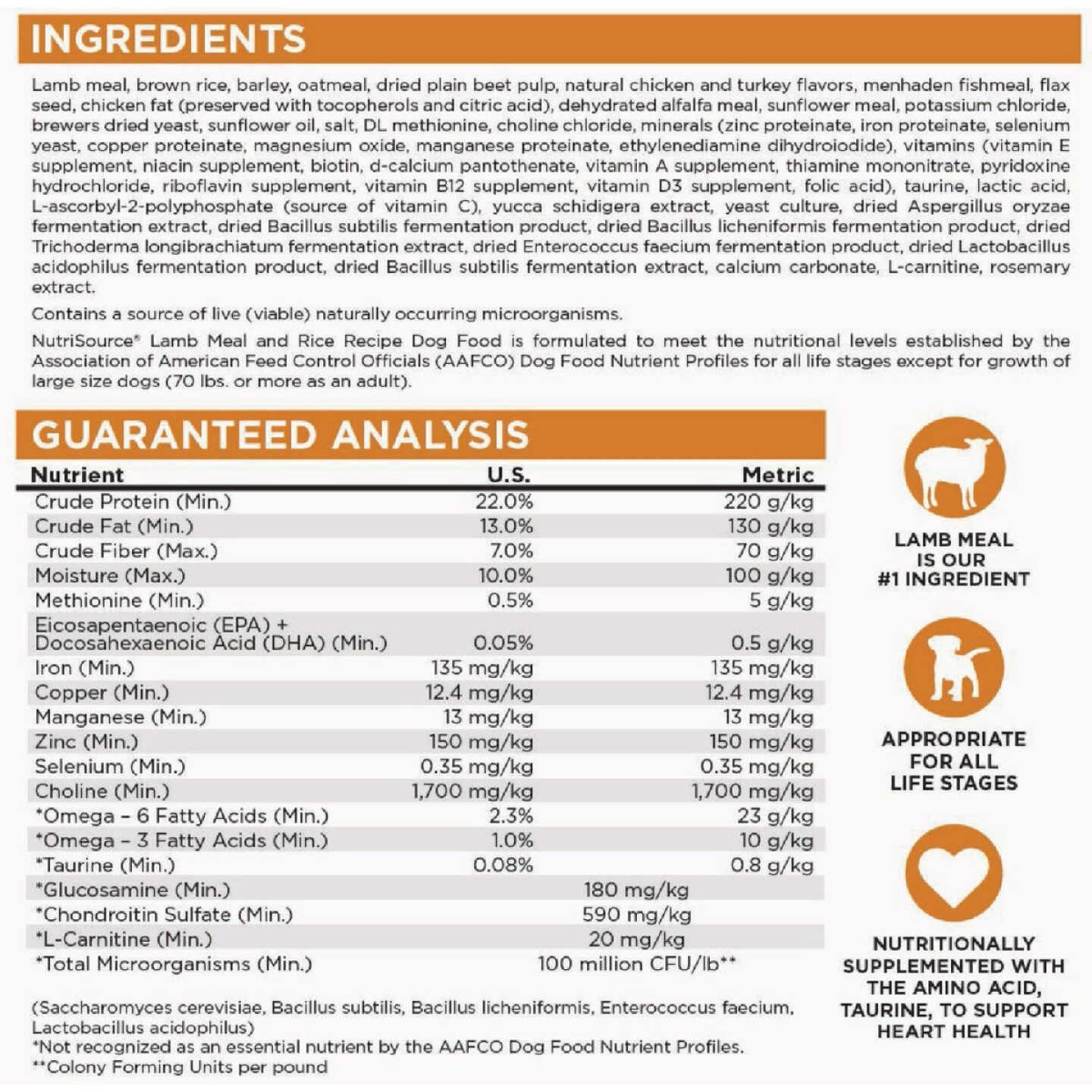 NutriSource 26 Lb. Lamb Meal & Rice Recipe Dog Food Image 3