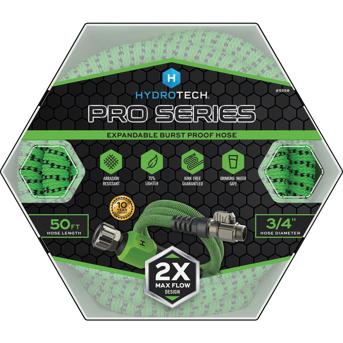 Hydrotech 3/4 In. x 50 Ft. Expandable Burst Proof Hose - Green Image 8