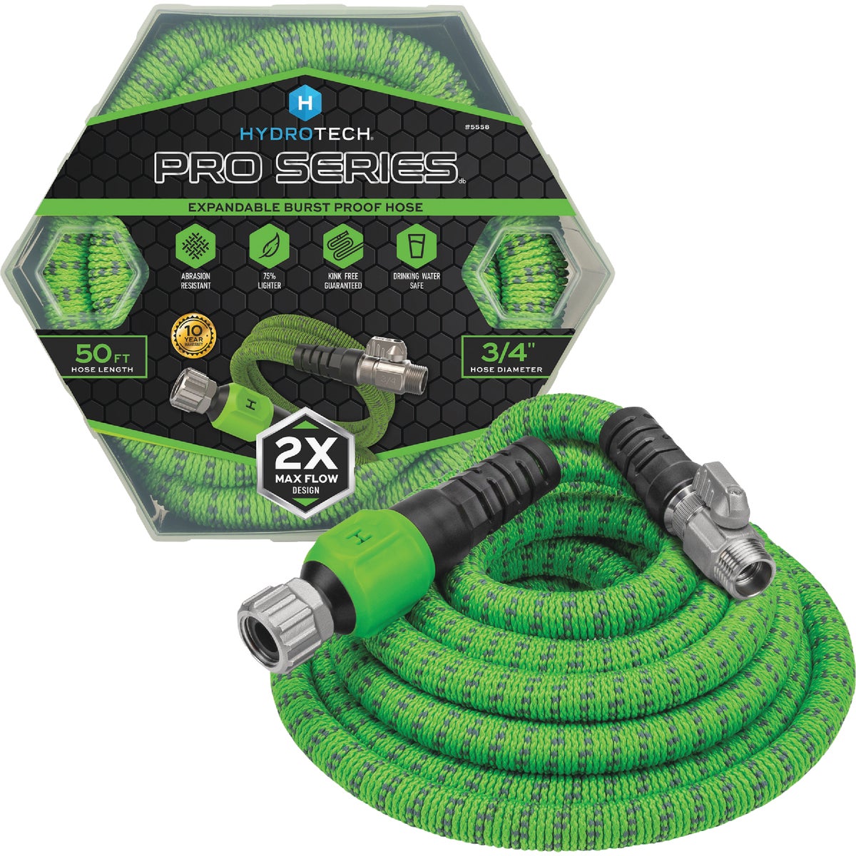 Hydrotech 3/4 In. x 50 Ft. Expandable Burst Proof Hose - Green