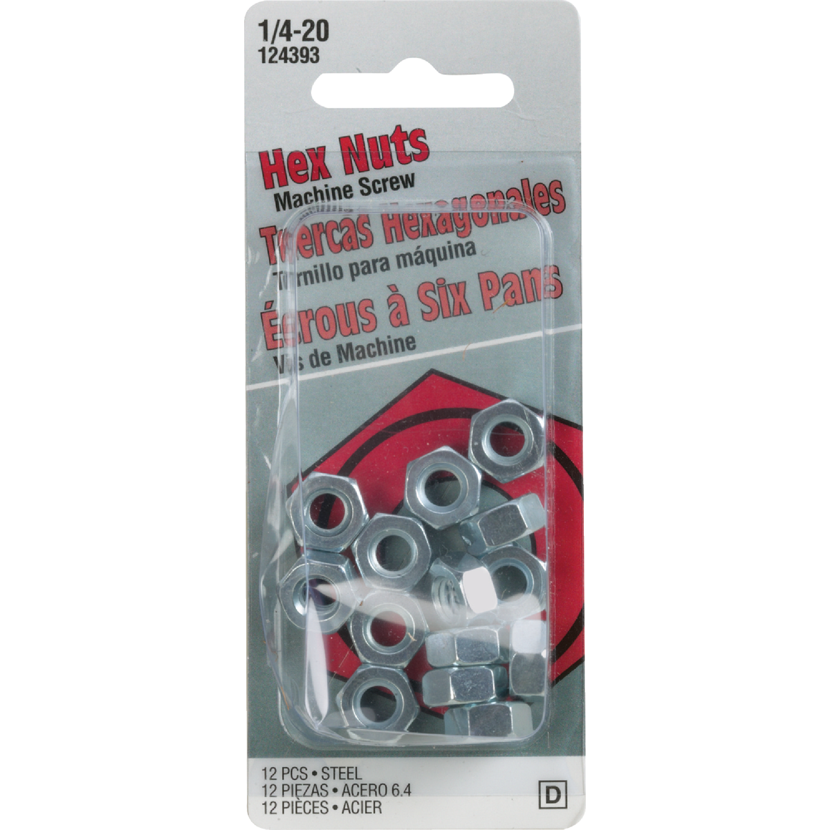 Hillman 1/4 In. 20 tpi Grade 2 Zinc Hex Machine Screw Nut (12 Ct.) Image 2