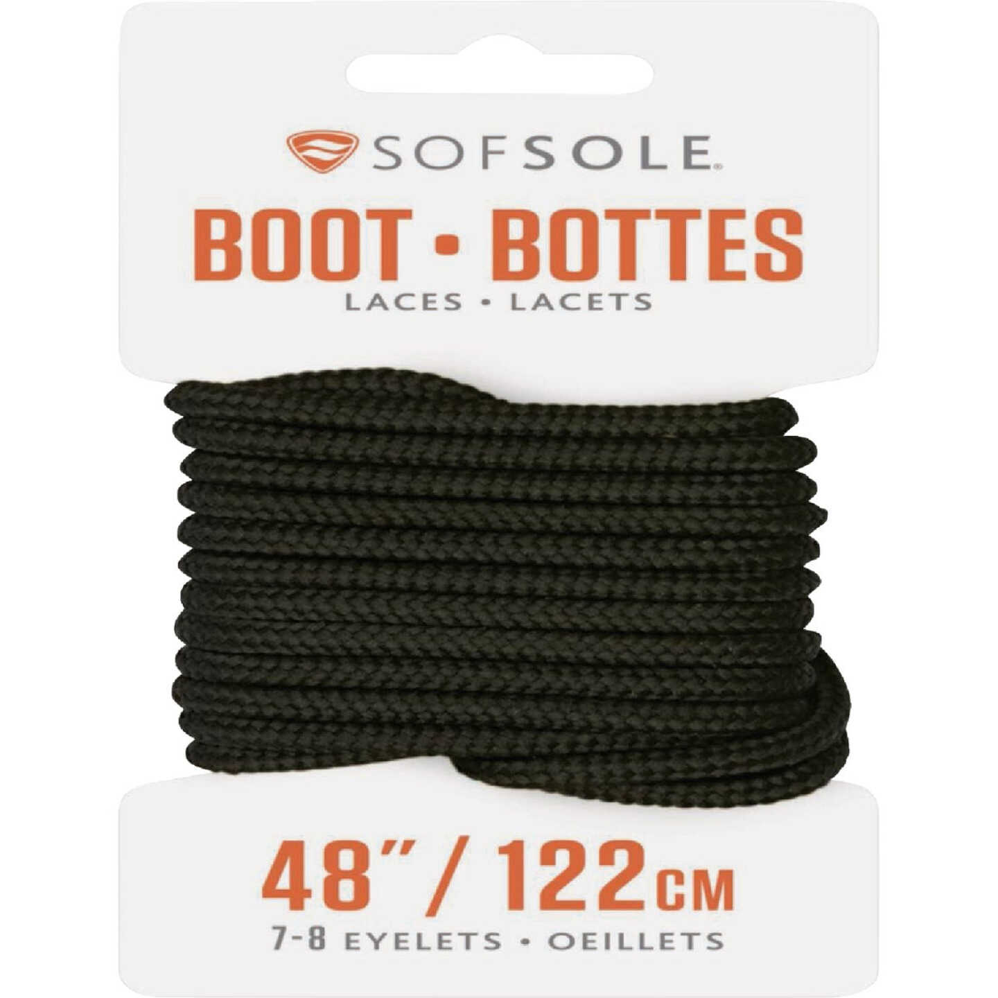 Sof Sole 48 In. Black Boot Laces Image 1