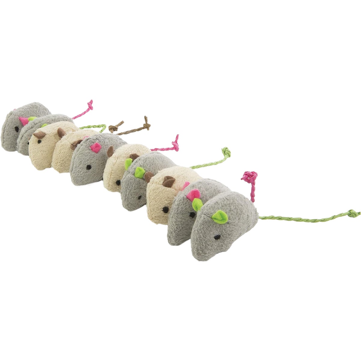 SmartyKat Skitter Critters Plush Catnip Mice Cat Toy (10-Pack) Image 2