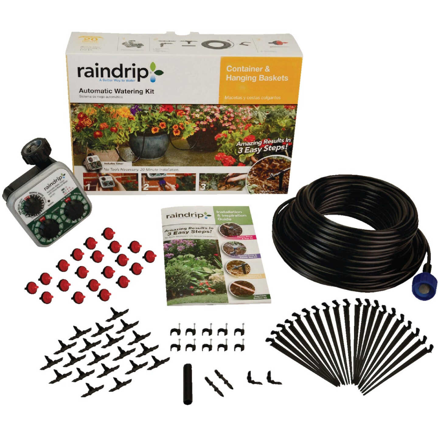 Raindrip 20-Container Patio Drip Irrigation Watering Kit Image 1