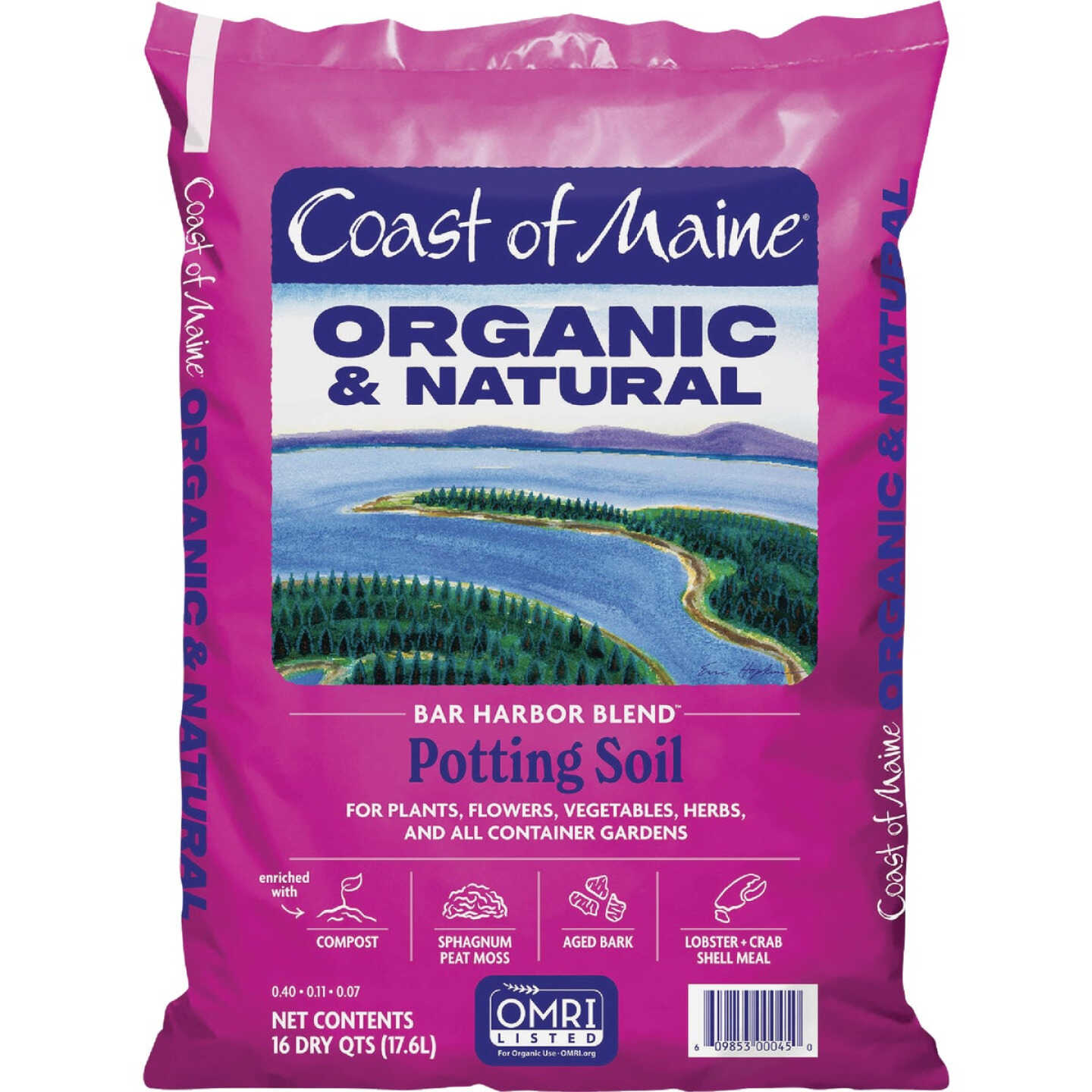 Coast of Maine Bar Harbor Blend 16 Qt. Organic Potting Soil Image 1