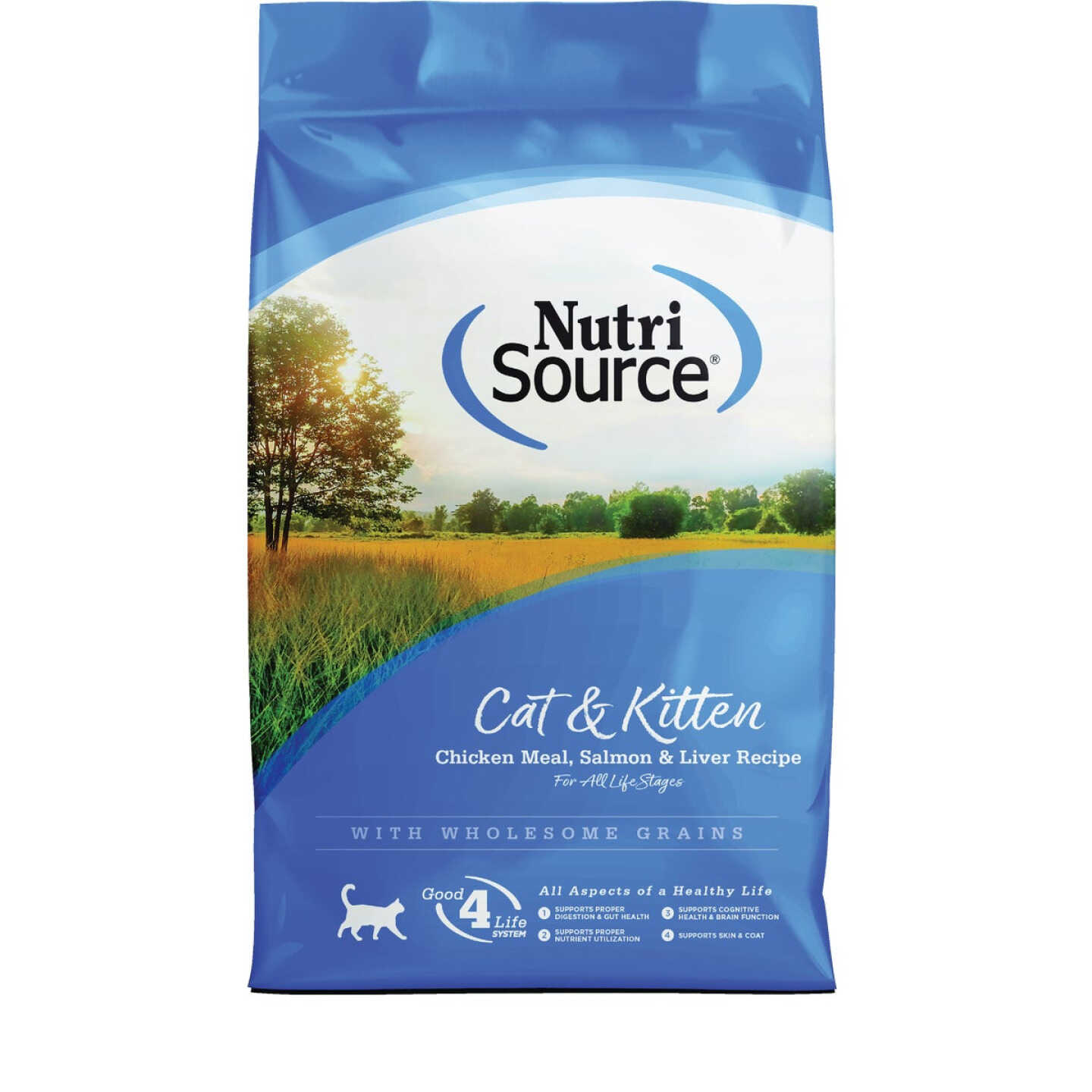 NutriSource 12 Lb. Chicken Meal, Salmon, & Liver Dry Cat & Kitten Food Image 1