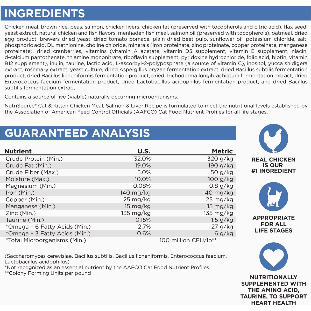 NutriSource 12 Lb. Chicken Meal, Salmon, & Liver Dry Cat & Kitten Food Image 2