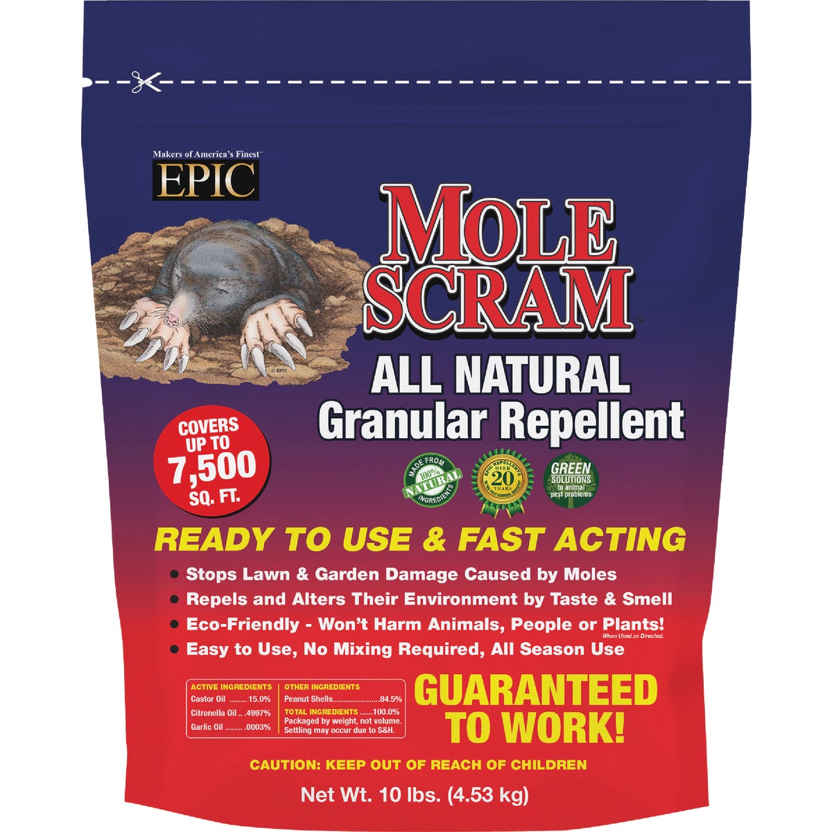 Mole Scram 10 Lb. Granular Organic Mole Repellent