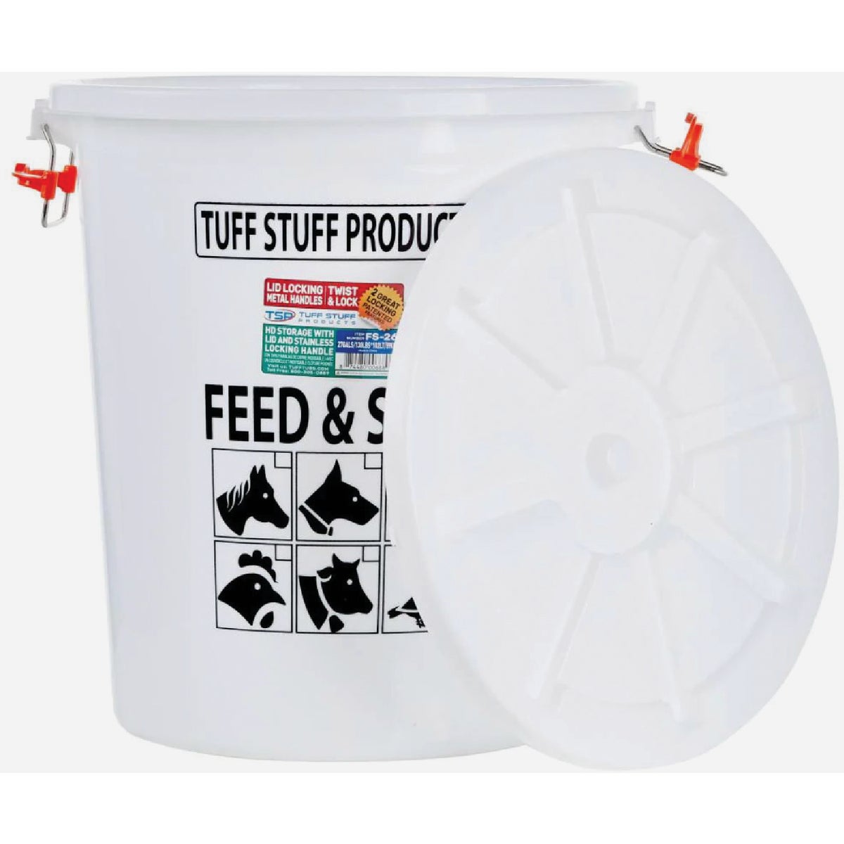 Tuff Stuff 26.5 Gal./130 Lb. Feed & Seed Storage Tub with Lid Image 3