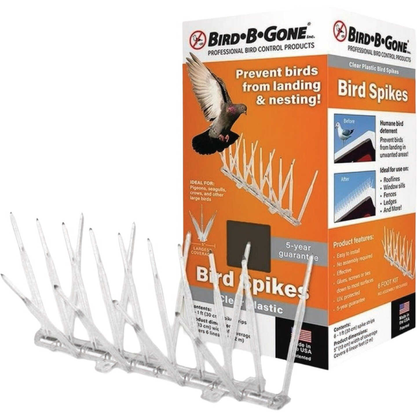Bird-B-Gone 5 In. x 6 Ft. Plastic Bird Repelling Spikes Image 1