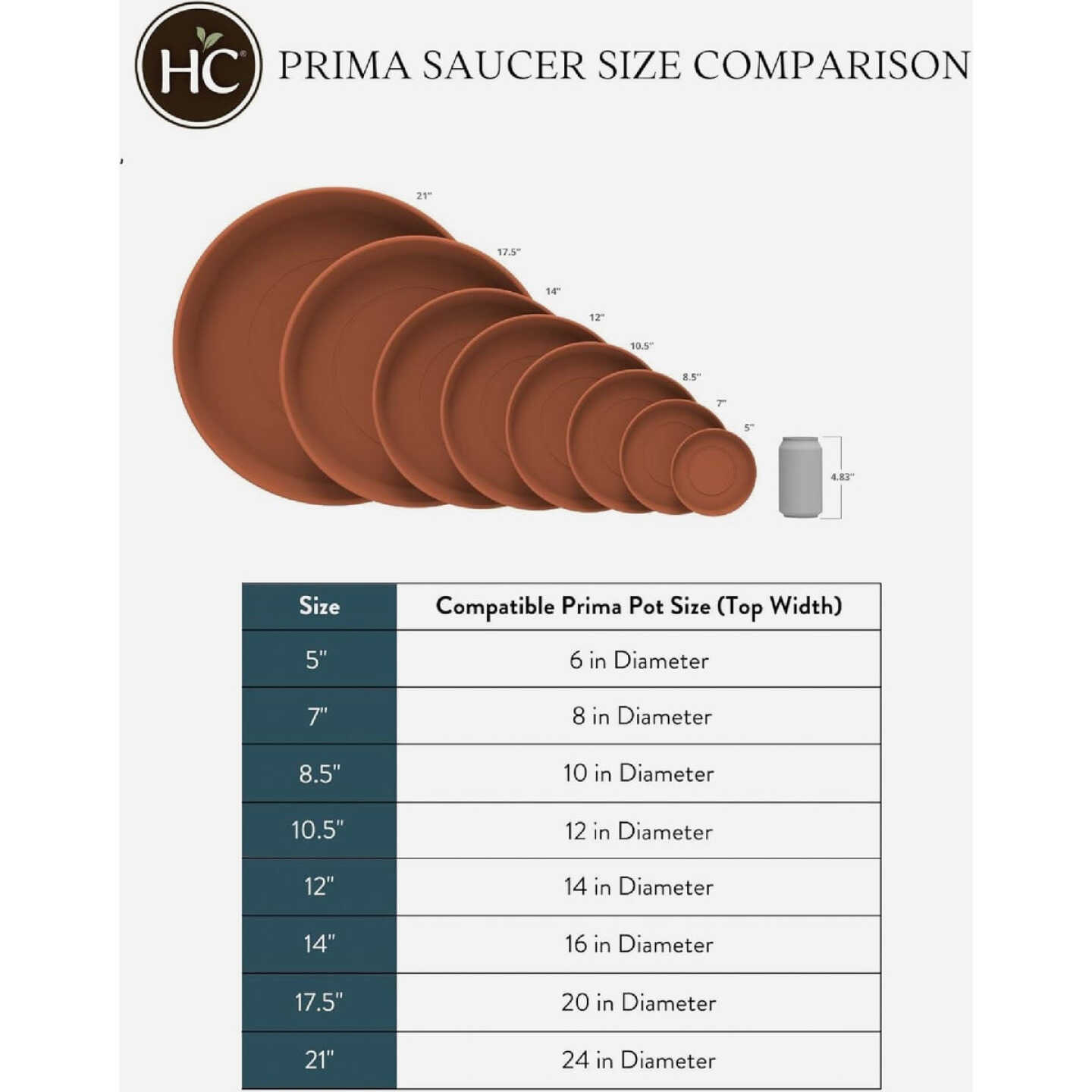 HC Companies 6 In. Clay Classic Saucer Image 5