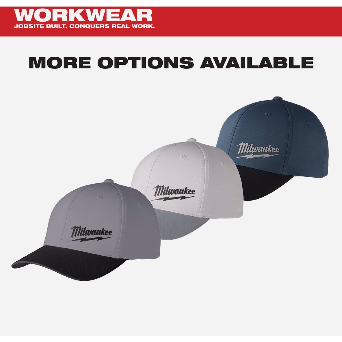 Milwaukee Workskin Dark Gray Performance Fitted Hat, Small/Medium Image 2