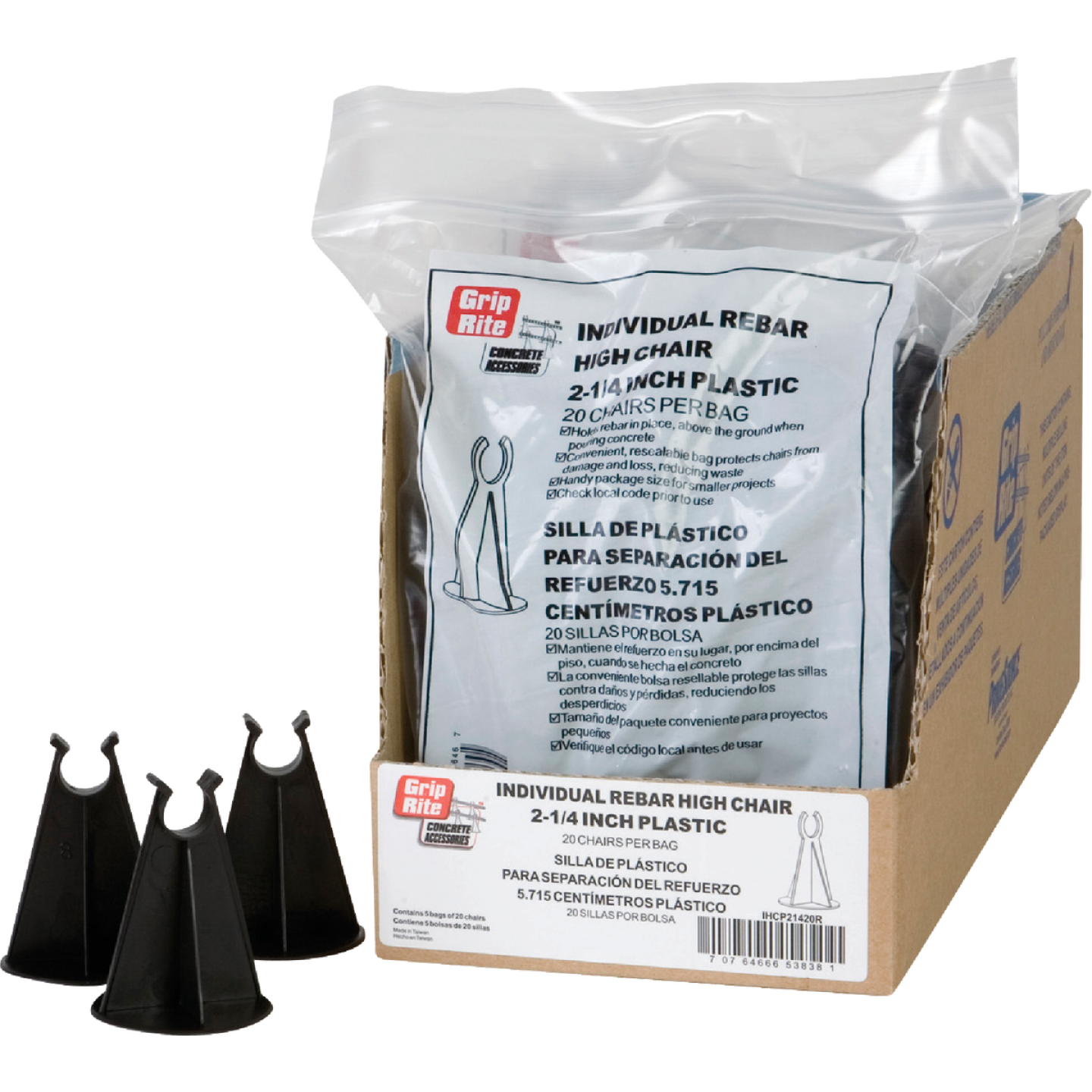 Grip-Rite 2-1/4" Steel Rebar Chair (20-Pack) Image 1