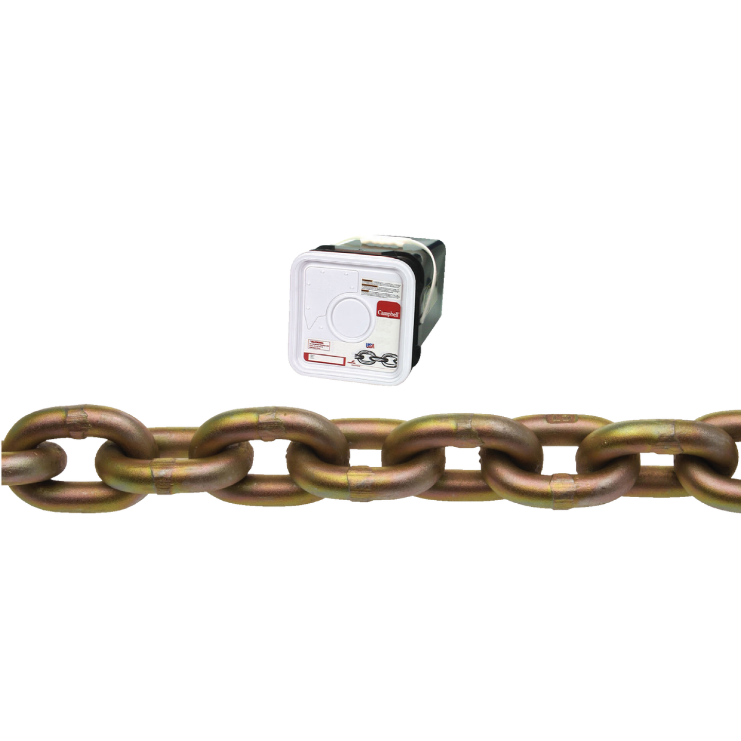 Campbell 3/8 In. 45 Ft. Yellow Chromate Finished Heat Treated Carbon Steel Coil Chain Image 1