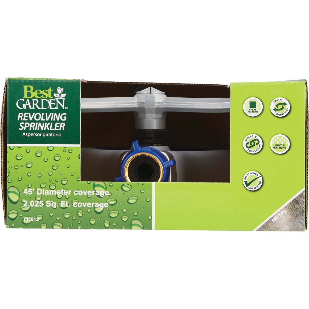 Best Garden Metal 45 Ft. Dia. 3-Arm Rotary Sprinkler Image 2