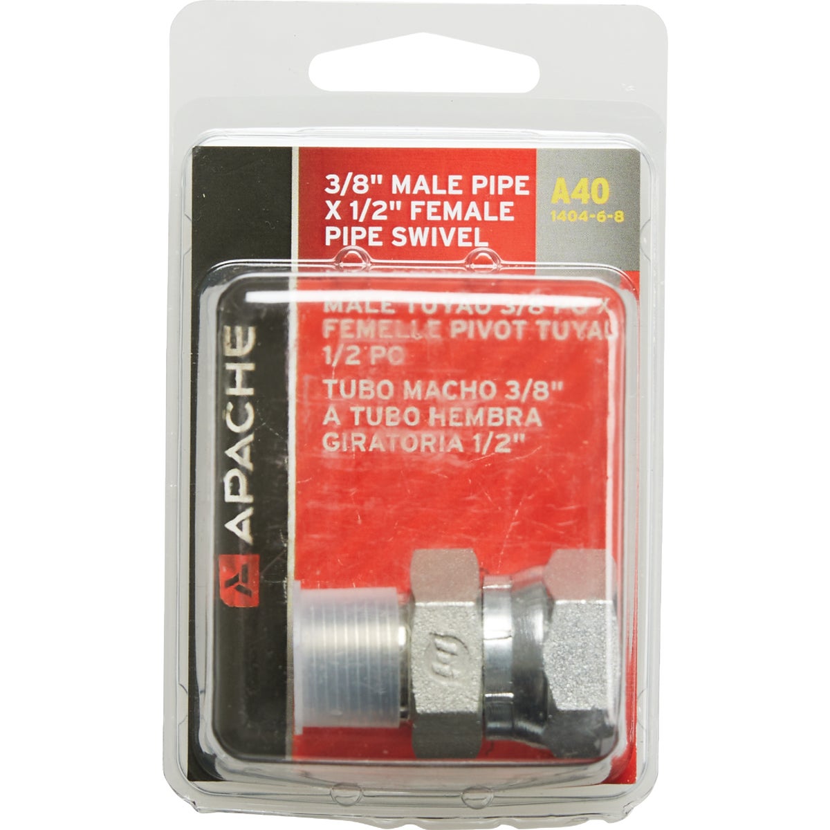 Apache 3/8 In. Male Pipe x 1/2 In. Female Pipe Swivel Hydraulic Hose Adapter Image 2