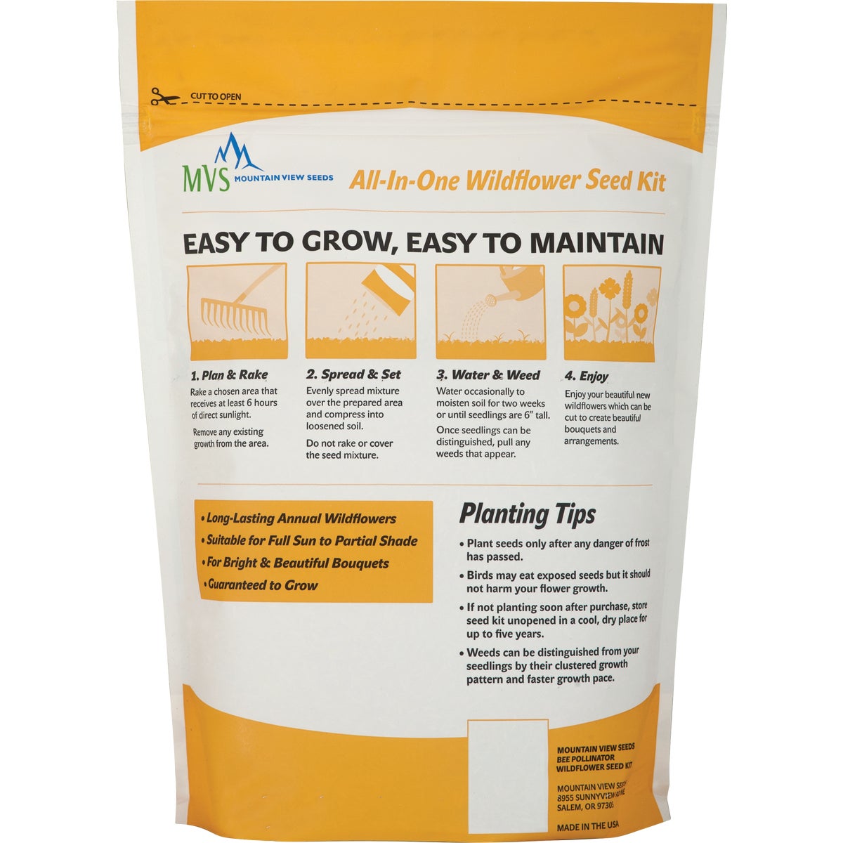 Mountain View Seeds 2 Lb. 700 Sq. Ft. Coverage Bee Pollinator Wildflower Seed Mix Image 2