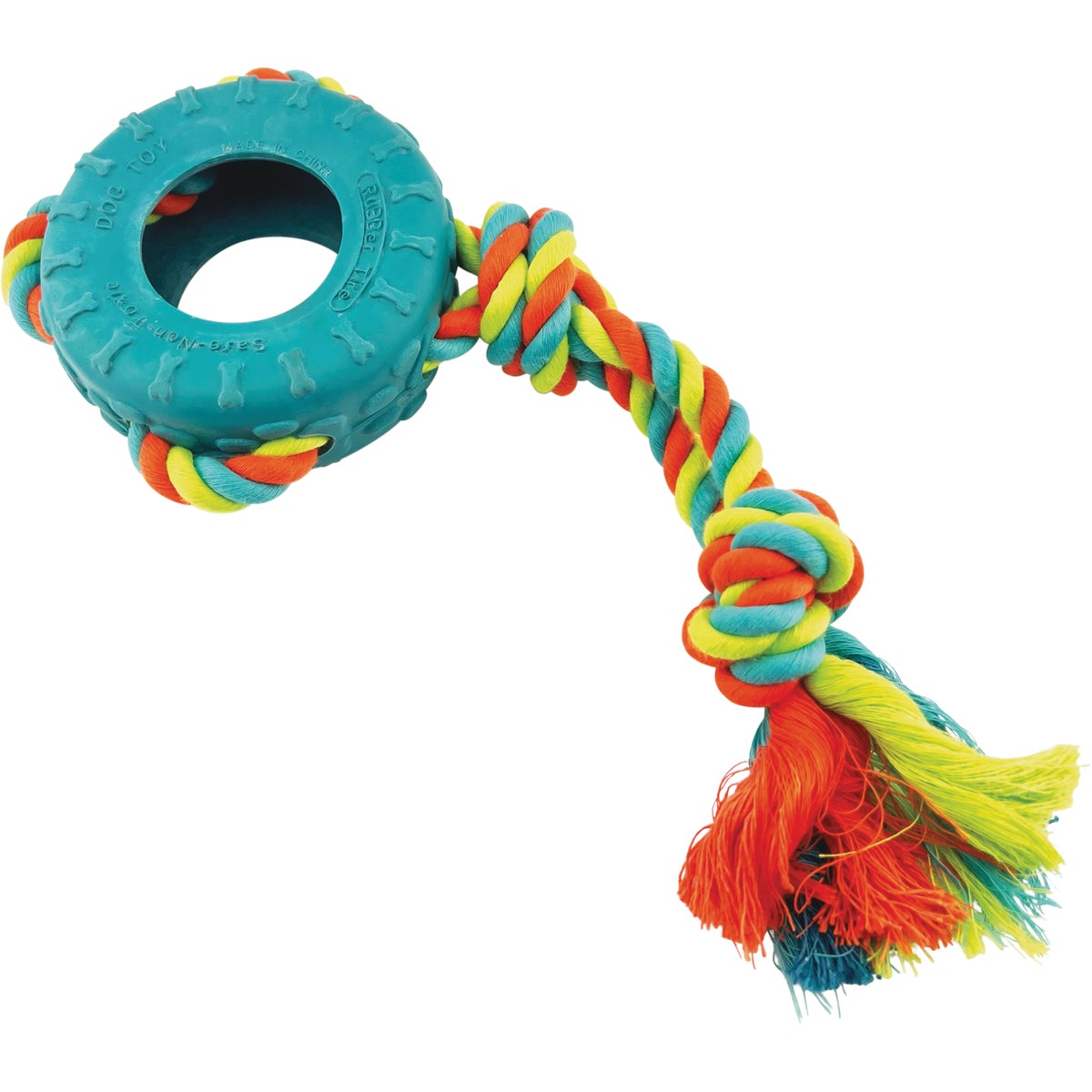 Boss Pet Chomper Tredz Rubber Tire & Rope Tug