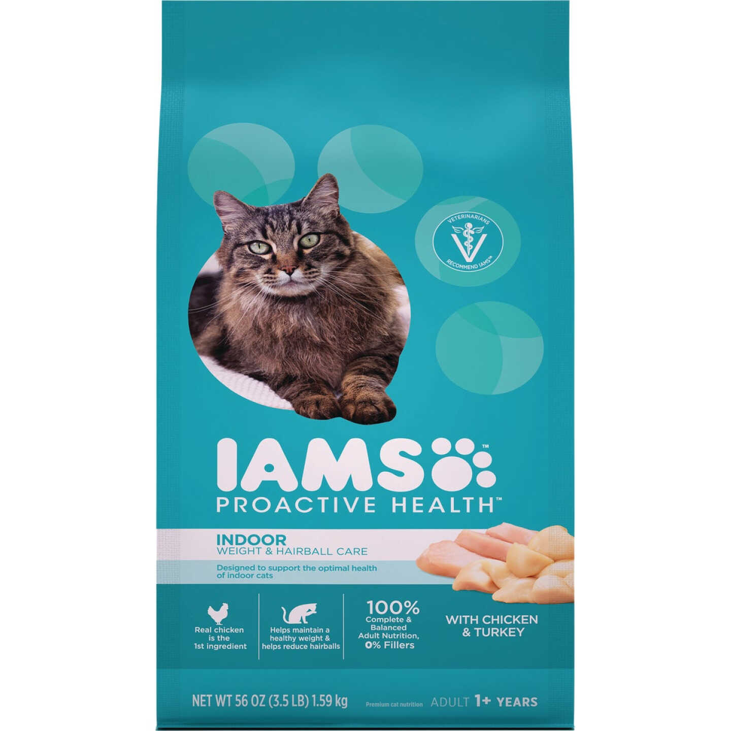 Iams Proactive Health Weight & Hairball Care 3.5 Lb. Chicken & Turkey Flavor Adult Dry Cat Food Image 1