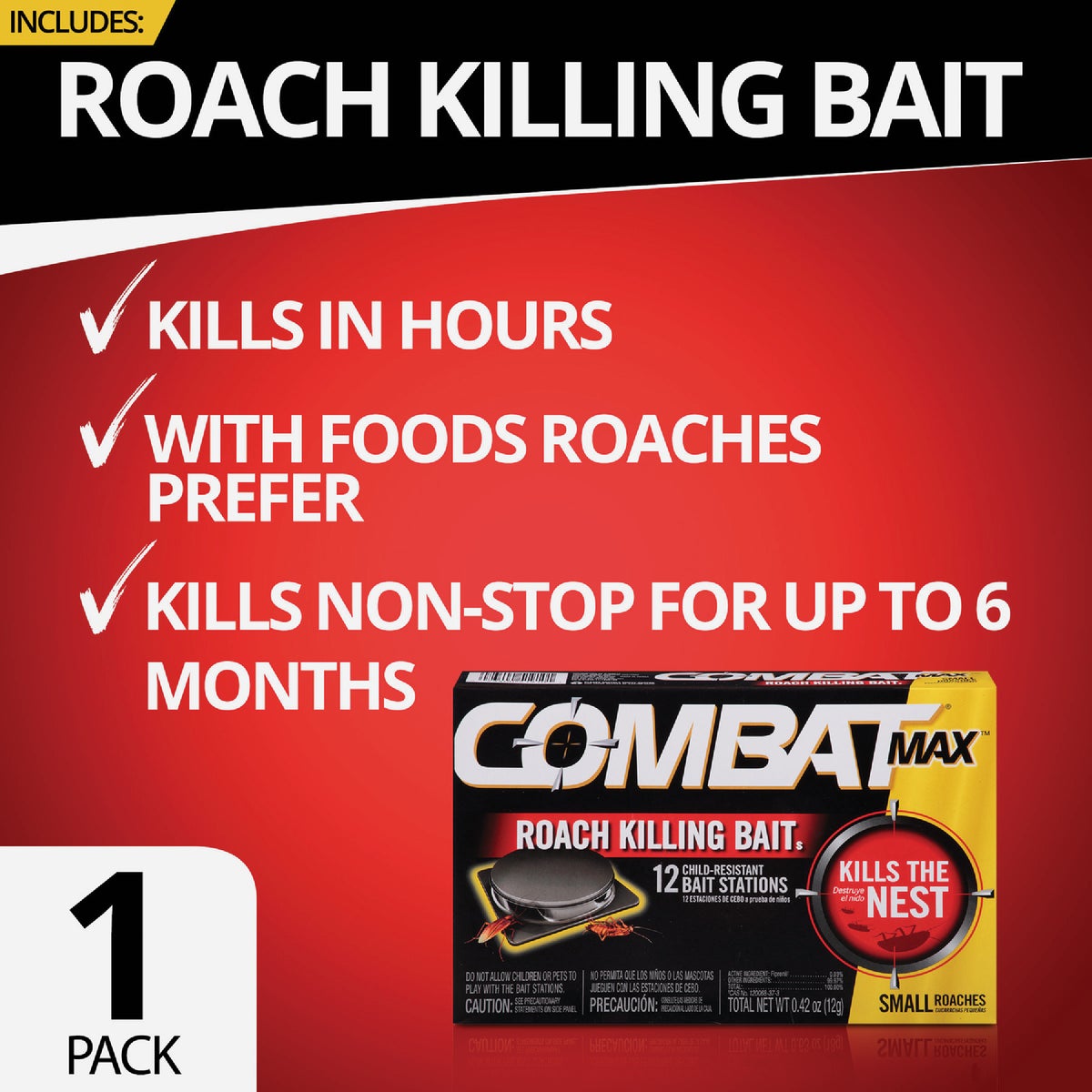 Combat Source Kill 0.42 Oz. Solid Small Roach Bait Station (12-Pack) Image 5