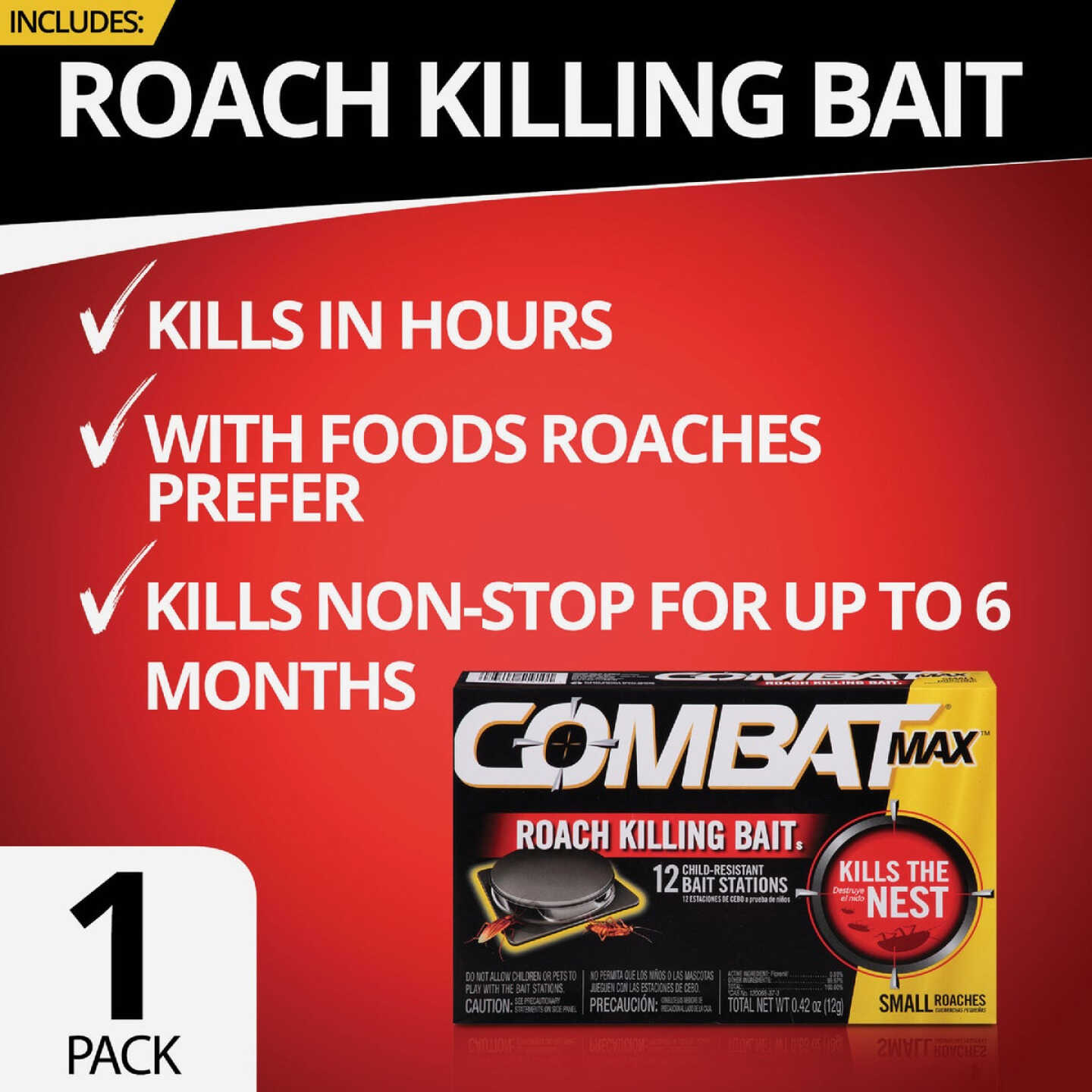 Combat Source Kill 0.42 Oz. Solid Small Roach Bait Station (12-Pack) Image 5